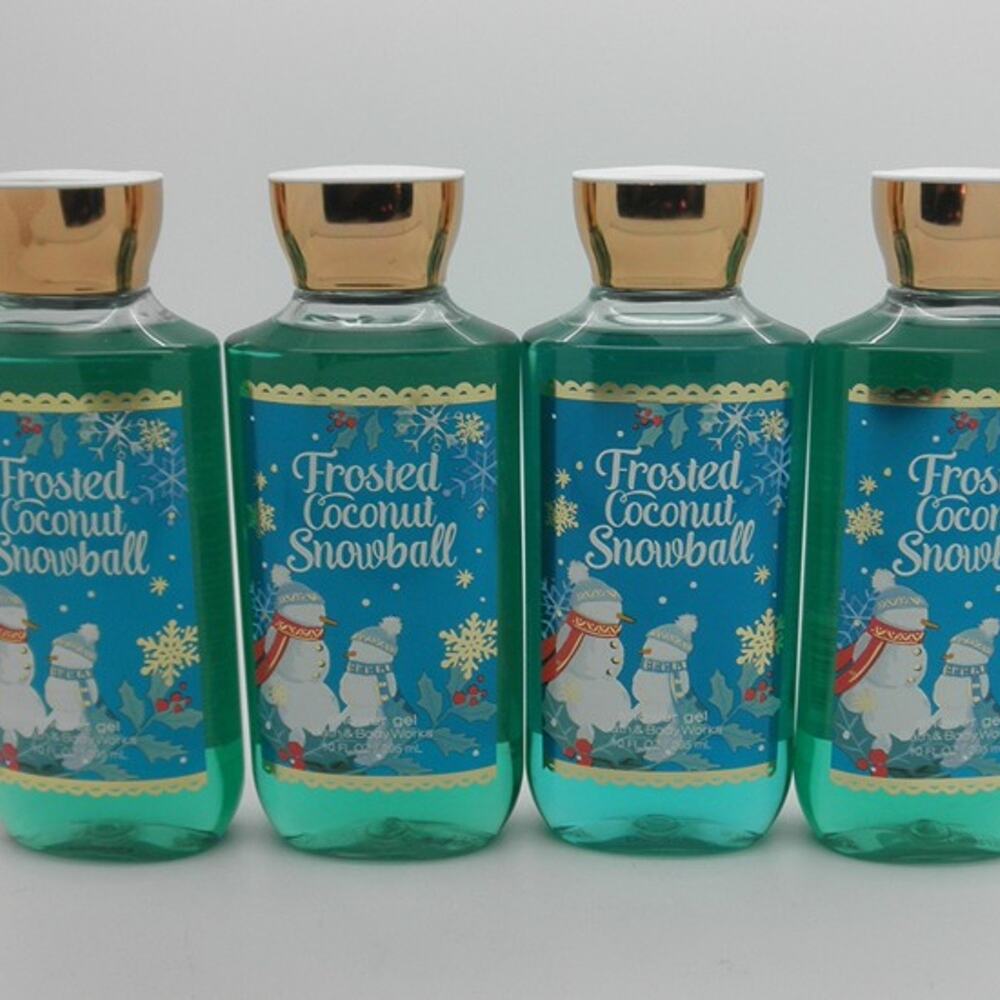 Lot of 4 - Bath & Body Works  FROSTED COCONUT SNOWBALL Shower Gel NEW 10 oz each